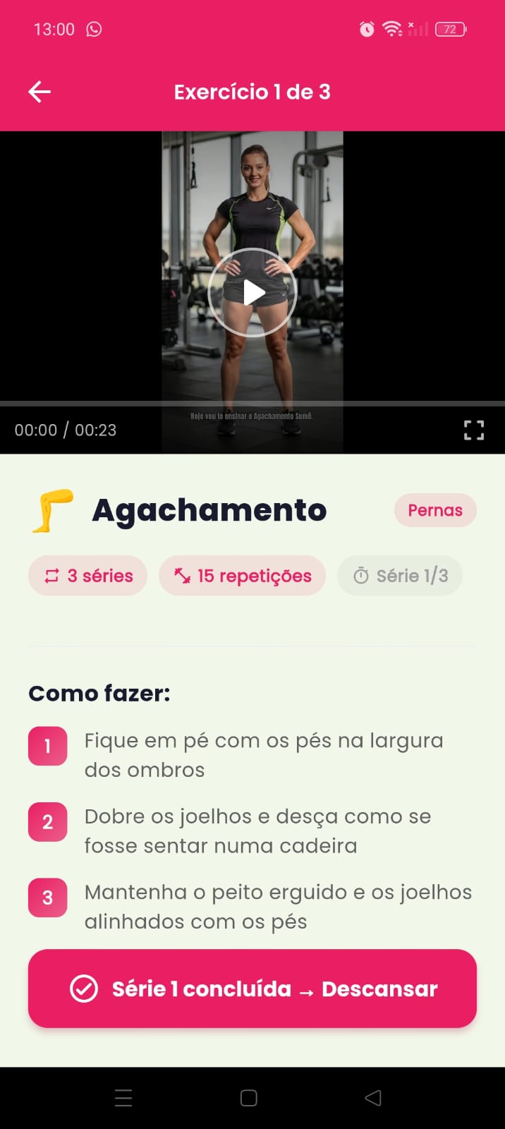 Exercício em vídeo
